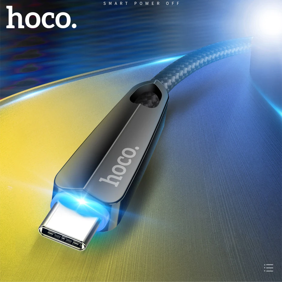 

HOCO USB Type C Charging Data Sync Cable for Samsung Xiaomi Huawei Fast Charge Cable USB Type-C With Smart Disconnect Function