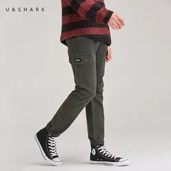 U & SHARK Осень Новый военный Стиль мужские брюки-карго уличная повседневные мужские брюки Одежда высшего качества хлопковая стретчевая ткань