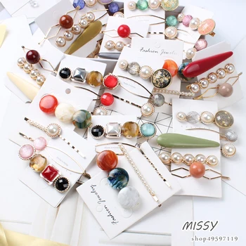 

Fashion 3Pcs Korean hair Clip Set Vintage Girl Sweet Pearl Big Beads Women Hairpinis Hair Styling Accessories