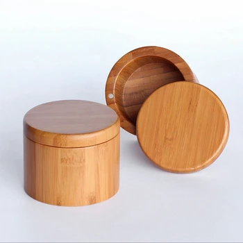 2Pcs Storage Boxes Salt Box Wooden Bamboo Storage Box With Magnetic Swivel Lid Container For Kitchen Storage Containers For Fo 3