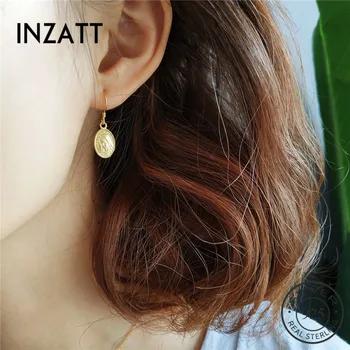 

INZATT Trendy Gothic Virgin Mary Portrait Dangle Drop Earrings Fashion 925 Sterling Silver Fine Jewelry For Women Accessories