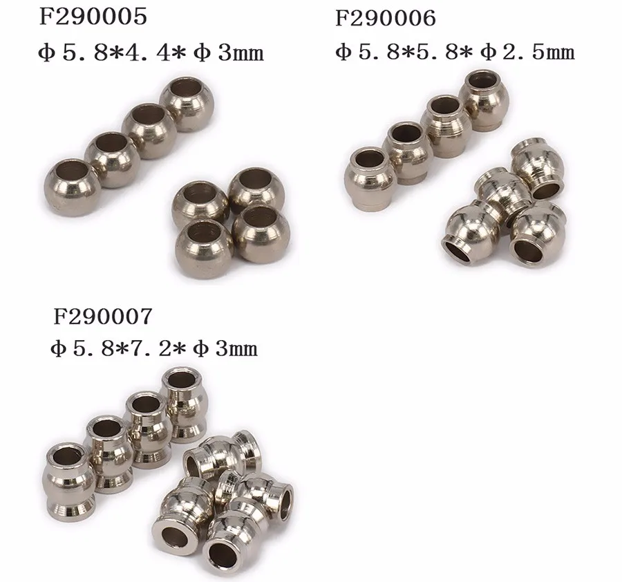 8 шт. шаровая Головка амортизатора 1/8 1/10 1/16 1/18 Rc модель автомобиля Tpy запасные части для Hpi Losi Axial Redcat Himoto