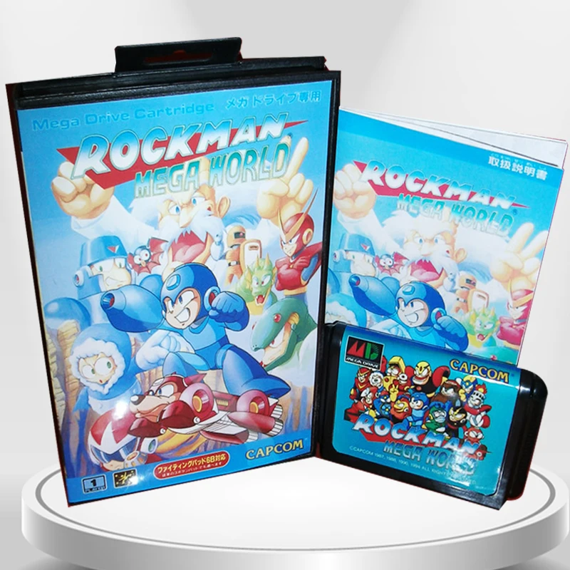 RockMan Mega World Япония чехол с коробкой и руководство для MD MegaDrive Genesis игровая консоль 16 бит MD карта