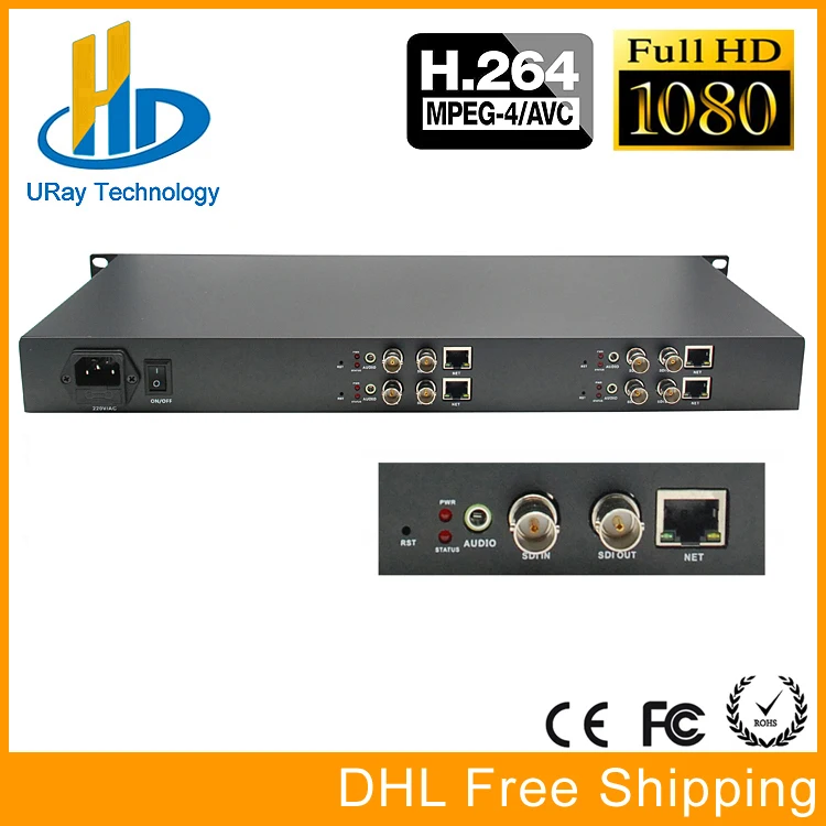 

DHL Free Shipping 4 Channels HD 3G SDI IP Video Audio Encoder H.264 With 4 Channels HD /3G SDI Loop Out