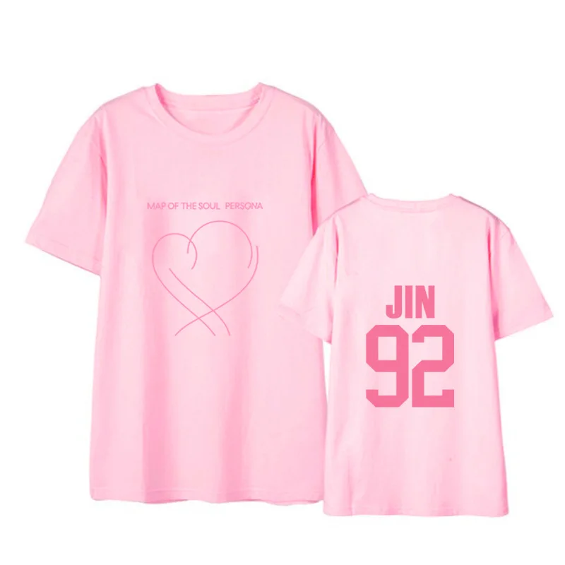 Kpop EXO GOT7 jin футболка «suga» карта душа persona летняя новая футболка с короткими рукавами для мужчин и женщин k-pop корейские Топы k pop футболки - Цвет: 18