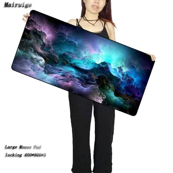 

Mairuige Large Gaming Mouse pad Blue Purple Cloud Space Waterproof Extended Lock Edge Computer Desk Notbook For CSGO Dota 2 LOL