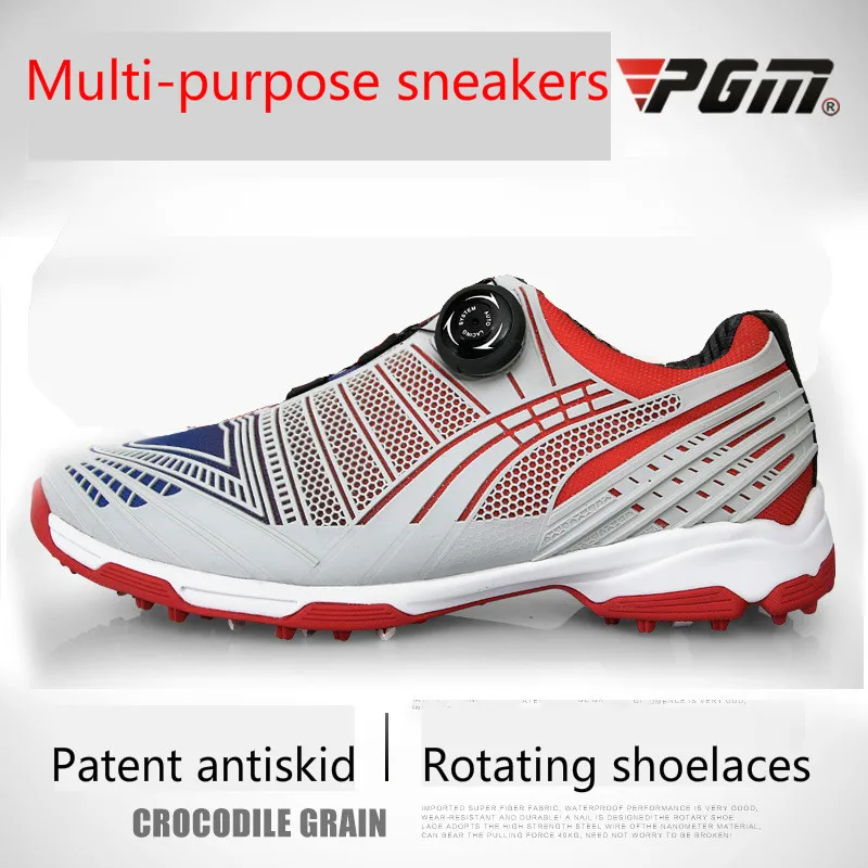 Golf Shoes Men Pgm Waterproof Sports Shoes Knobs Buckle Shoes Mesh Lining Breathable Anti-slip Sneakers for Male