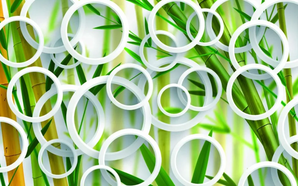 

3D Photo Printing Blackout Curtains For Living Room Bedding Room Hotel Drapes Cortinas Bamboo Leaf Circle 3D Curtain