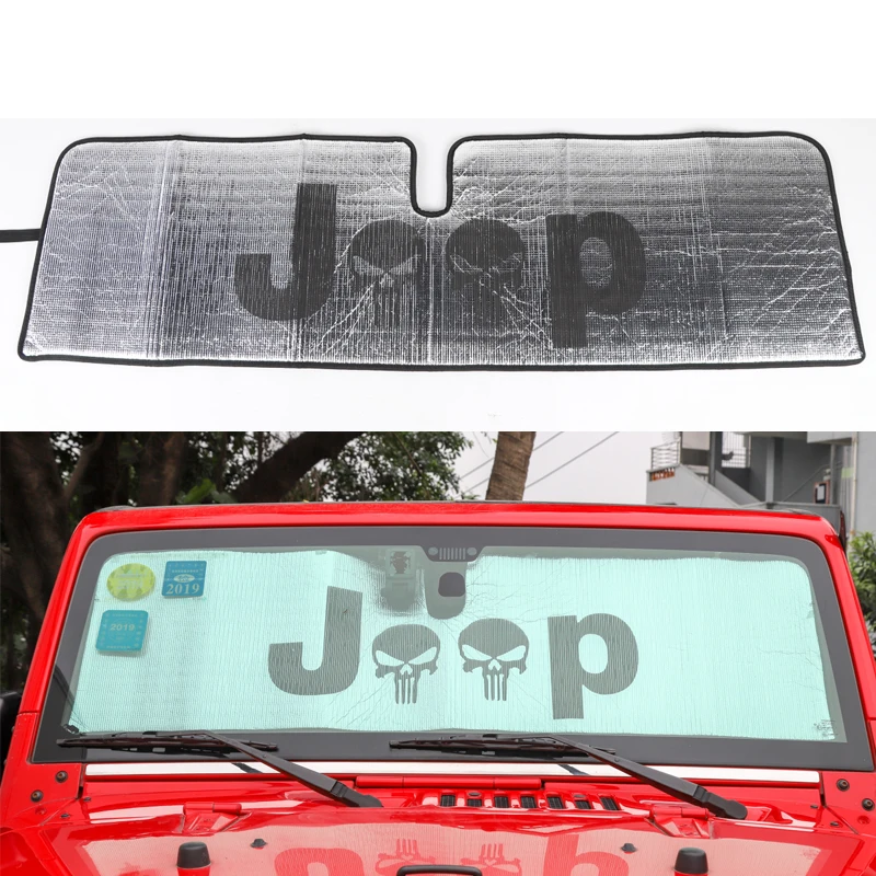 Automotivo para Jeep Protetora de Raios 1997-2020 + Janela de Viseira de Carro Hyzhauto Sombra Para-brisa Frontal Wrangler tj jk jl uv Tampa 5 Protetor solar p/ parabrisas