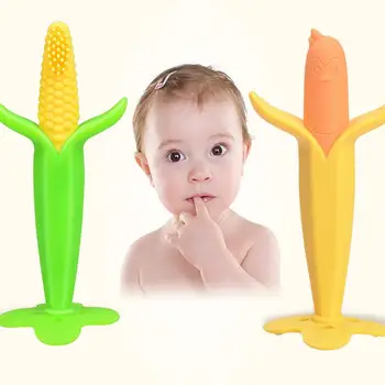 

Baby Teether Safe Food Grade Silicone Baby Teether Penguin Maize Banana Corn Cartoon Bite Stick Children Silicone Molars