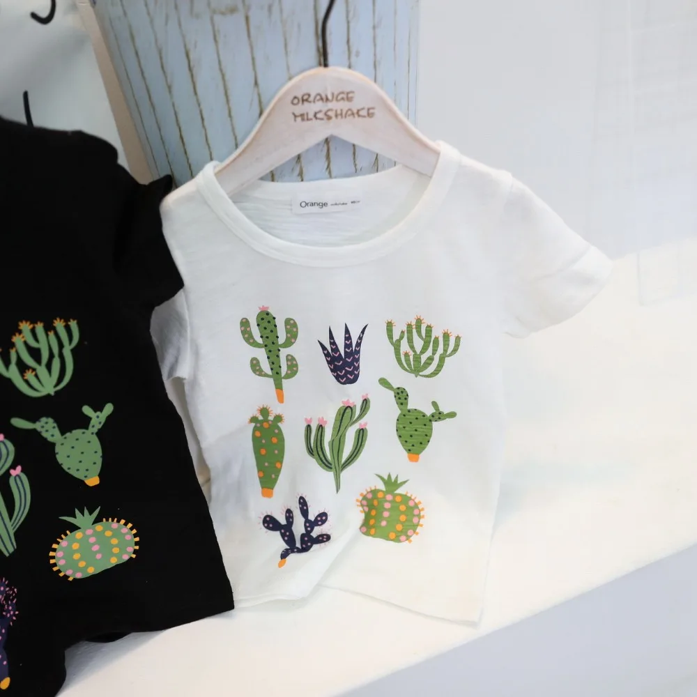 New Summer 2017 Baby T Shirts for girls Cotton Short Sleeve Cactus cartoon Print child Tees Kids cute Tops boys T-shirt