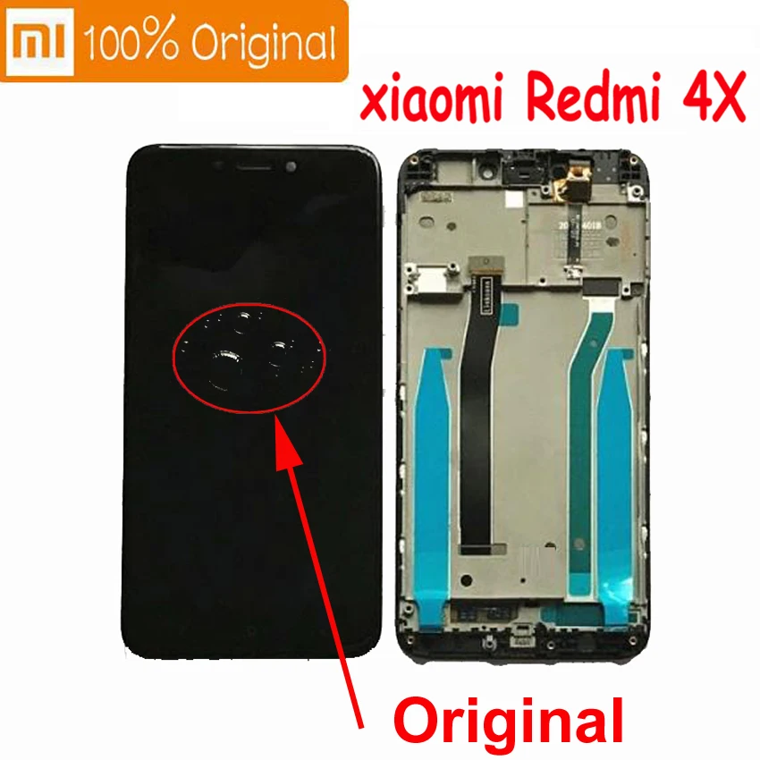

100% Original Xiaomi Redmi 4X LCD Screen Display Touch Panel Digitizer with Frame Hongmi 4X pro Assembly Lcd 10 Touch Screen
