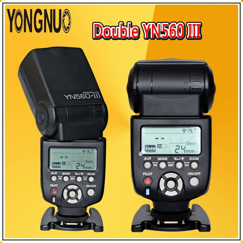 YONGNUO 2x YN560 III 2 4G Беспроводная вспышка Speedlite YN560III фонарик для Canon Nikon Pentax Panasonic Olympus DSLR
