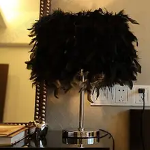 48 см настольная лампа уютная гостиная спальня столовая Креативный Свадебный перо свет светодиодный декоративные настольные лампы европейская ZL344