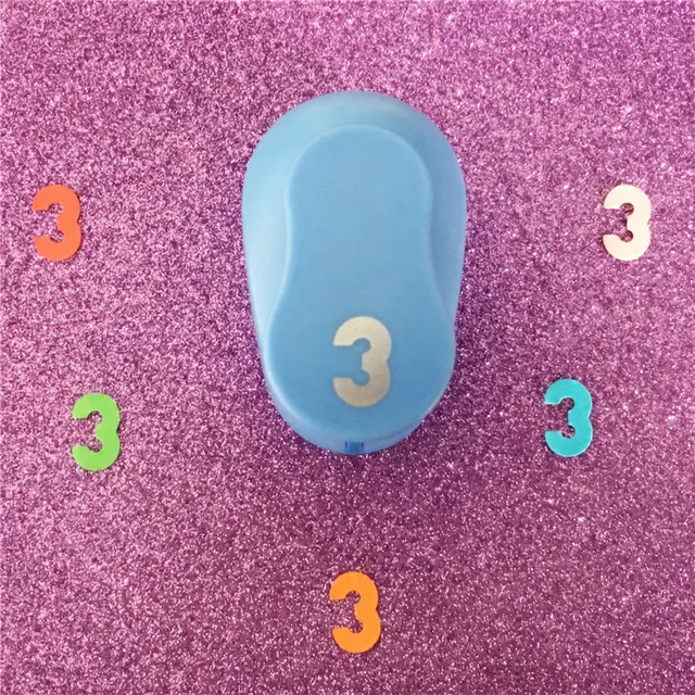free ship arabic numbers 3 shaped furador paper hole punch eva