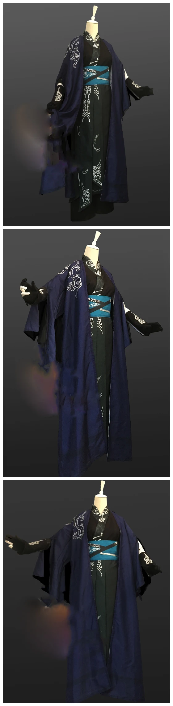 Бянь Ло Хэн мобильная игра Легенда меча и феи VI Cos мужской костюм черный принт мужской ханьфу