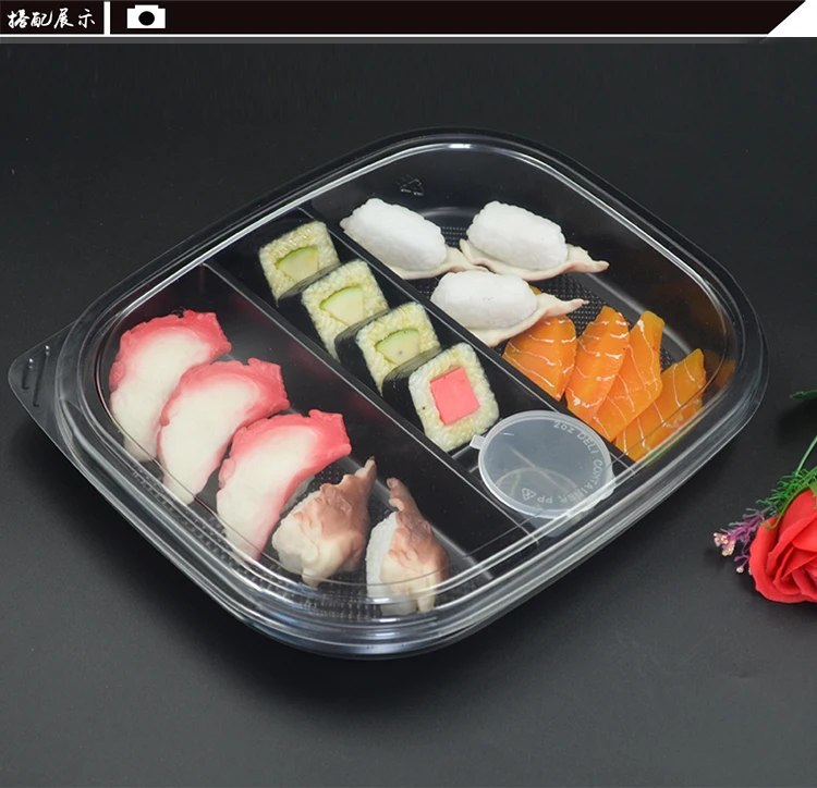 Японский суши посылка коробка Одноразовые Коробки для тортов и пирожных Ассорти Холодных Блюд, чтобы пойти бумага для упаковки коробок 50 наборов