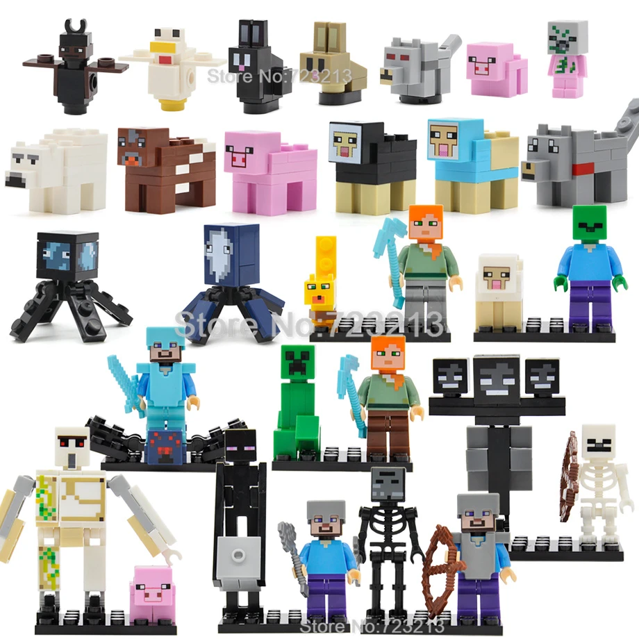 

Cute Cartoon Minecrafted Single Sale Building Blocks Sets Models Educational Toys For Children X0127 Figure
