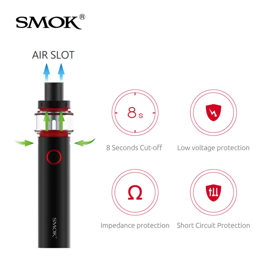 Оригинальный электронных сигарет SMOK Vape ручка 22 комплект со встроенным 1650 мА/ч
