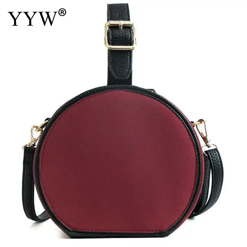 Fashion Round Vintage Handbag Women Leather Crossbody Bag Messenger Female Shoulder Bags 2018