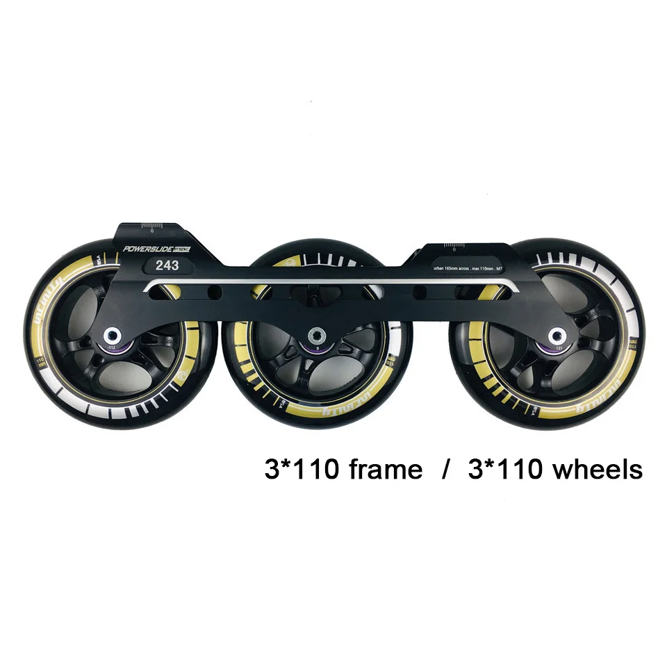 Powerslide скоростные роликовые коньки 3*110 мм рамки 243 мм с 100 мм или 110 мм колеса для 165 мм расстояние патины база