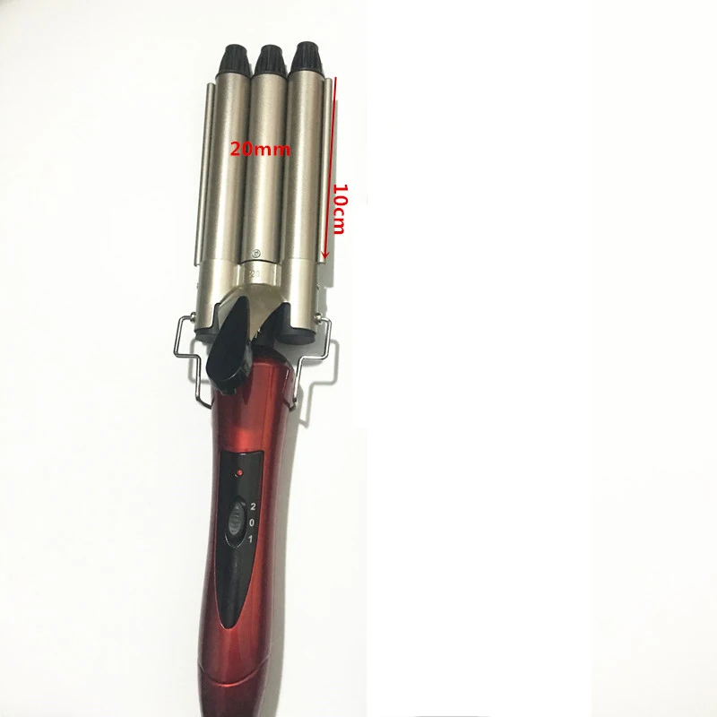 

Voltage: 110-240 - v sale Fashion Three pipe joint Ceramic Triple Barrels Curling Iron Deep Wave Curler Hair Waver Freeshipping