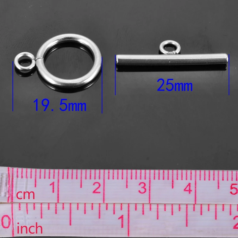 LASPERAL 10 комплектов переключатель из нержавеющей стали застежка для соединители для ювелирных изделий Серебряный тон DIY ювелирных изделий Аксессуары высокого качества