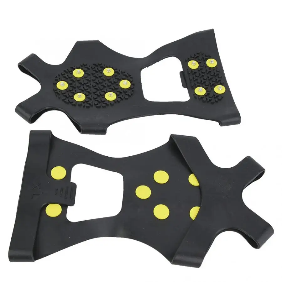 

1 Pair 10-Toothed Crampons Sheet Non-Slip Ski Ice Shoes Mat Flexibility Grip Insoles For Outdoor Skiing Climbing Tools