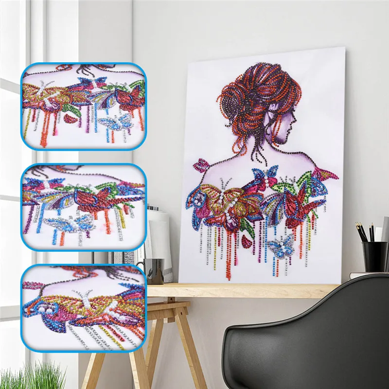 

5D DIY Diamond Embroidery Fairy girl beauty Diamond Painting partial special shaped Rhinestone cross stitch Home Decor