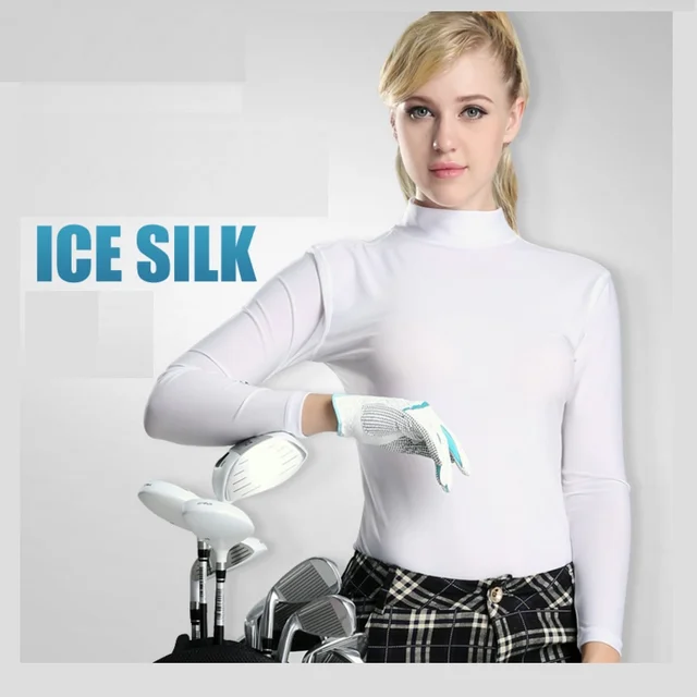 Golf sun protection clothing viscose long sleeve cold T shirt for Women