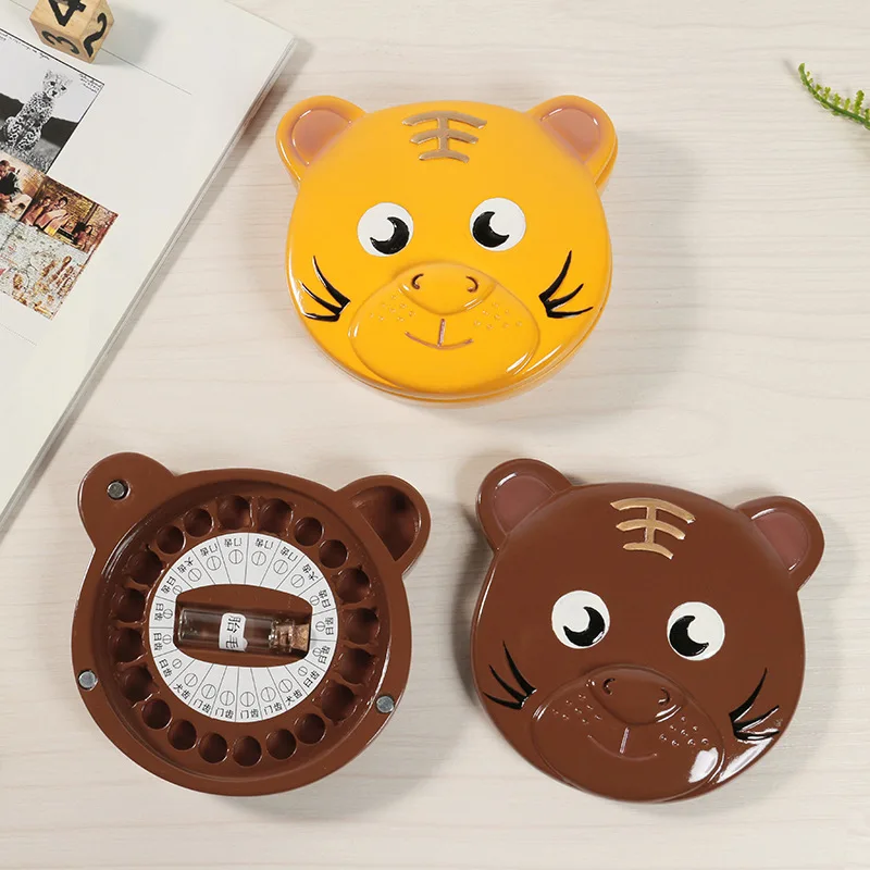 Мультяшная детская коробка с тигром для зубов новорожденных детей заколка волос