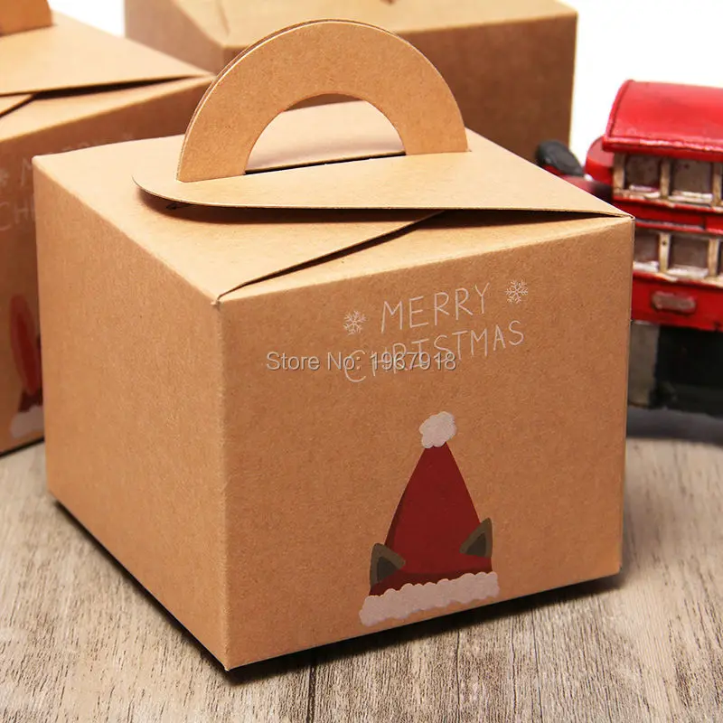 Buy 20pcs Kraft Paper Gift Box Christmas Favors Merry