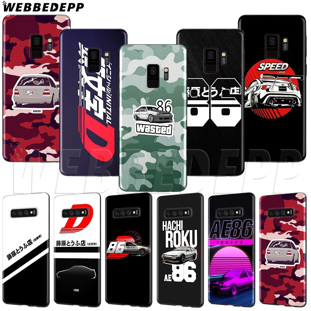 

WEBBEDEPP INITIAL D AE86 TPU Soft Case for Samsung Galaxy Note 8 9 S6 S7 S8 S9 S10 S10e Edge Plus