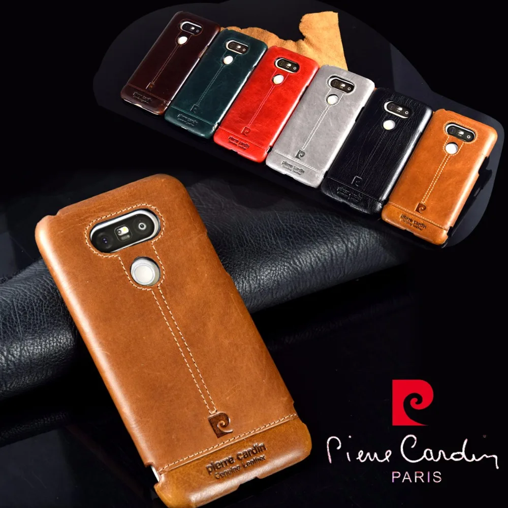 

For LG G5 Pierre Cardin Classic Phone Case Classic Genuine Leather PC Hard Anti fall Back Cover Free Shipping