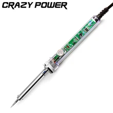 Crazy Power 60W Temperature Adjustable Electric Welding Solder Soldering Iron Handle Heat Pencil Tool Wholesale EU Plug