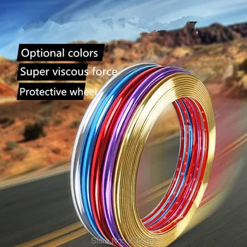 

8m Car Styling Plating Wheel Protector Hub Car Decorative Accessories for DAIHATSU terios sirion yrv charade feroza mira rocky