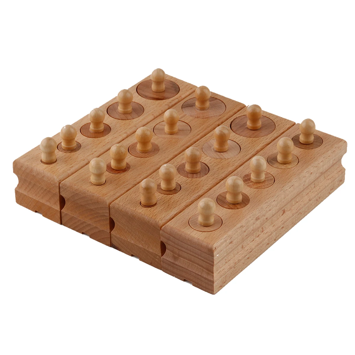

4Pcs/Set Baby Montessori Educational Children Kids Wooden Toys Learning Cylinder Socket Blocks Toy Practice Development Gifts