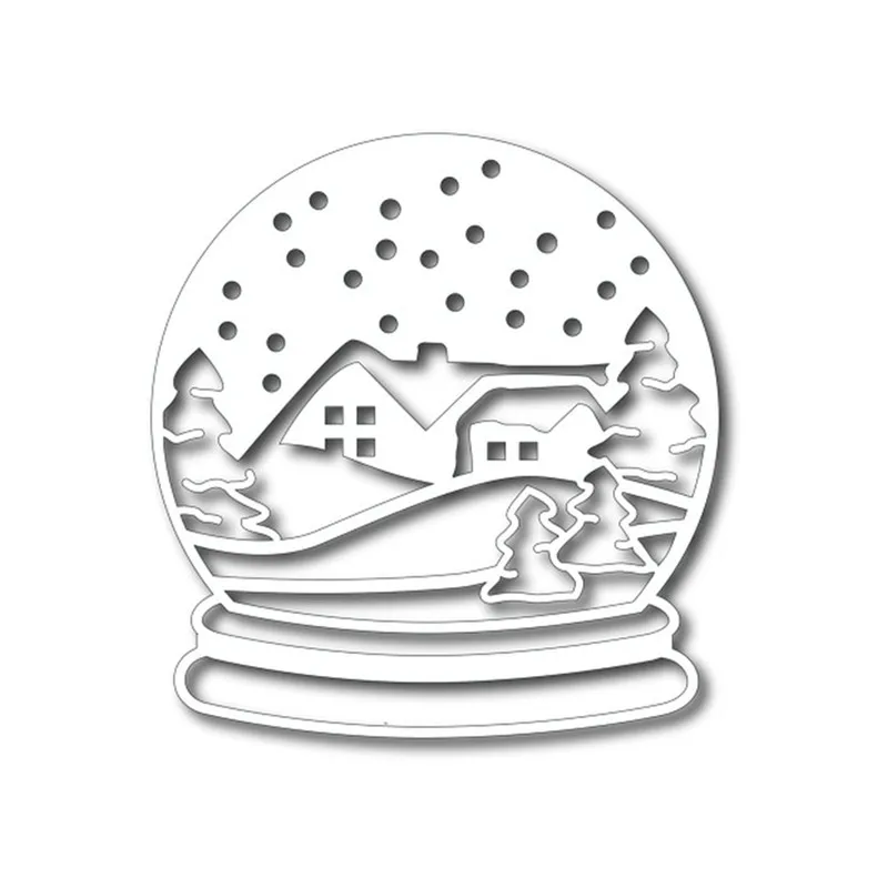 

YaMinSanNiO Snowglobe Scene Metal Cutting Dies Scrapbooking Card Making Album Embossing Die Cut Stencil Decoration