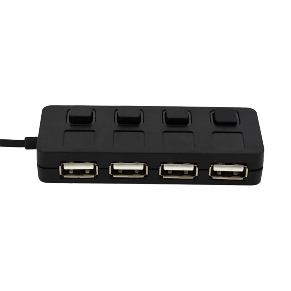 Computer Peripherals USB Hub 4Port USB 2.0 with ON/OFF LED Switch Compact Usb Muti Hub Adapter Expansion Splitter #35