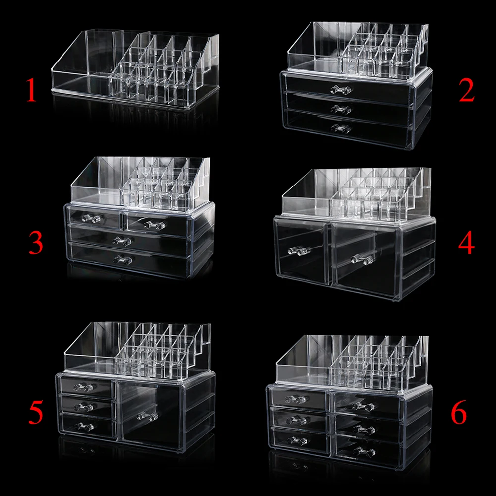 

1Pc Makeup Clear Acrylic Storage Holder Box Transparent Stick Jewelry Organizer Case Storage Box Beauty Cosmetic Tools Holder