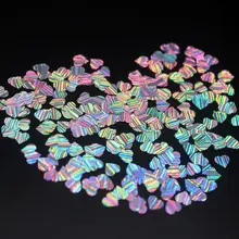 1 шт. лазерные блестящие сердечки ультратонкие Блестки для дизайна ногтей блестящие наконечники УФ-гель 3D декоративный Маникюр Аксессуары DIY