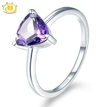 

Hutang Stone Jewelry Natural Gemstone African Amethyst Solid 925 Sterling Silver Wedding Ring Fine Fashion Jewelry For Gift New