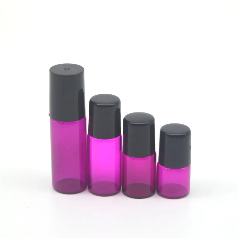 

1pcs Perfume Sample 1ml 2ml 3ml 5ml Empty Rose-red Glass Roller Bottle Essential Oil Sample Roll-On Bottle Free Shipping