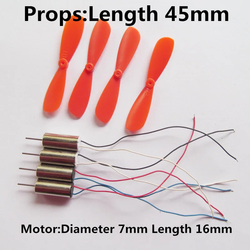 Mini 716 CW CCW 7*16 Diameter 7mm Length 16mm 0.8mm 3.7V Motor Coreless Props R/C Toys DIY Drone Quadcopter Rc Spare Parts Mini 716 CW CCW 7*16 Diameter 7mm Length 16mm 0.8mm 3.7V Motor Coreless Props R/C Toys DIY Drone Quadcopter Rc Spare Parts