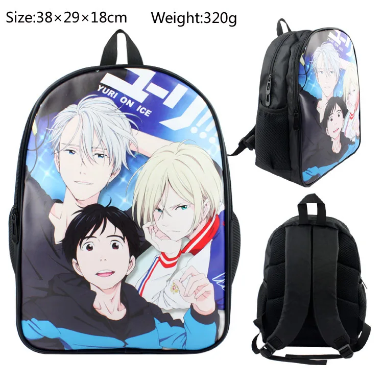 

IVYYE YURI on ICE Boy Fashion PU Backpacks Rucksacks Cartoon School Backpack Casual student Bags travel Knapsack Unisex New