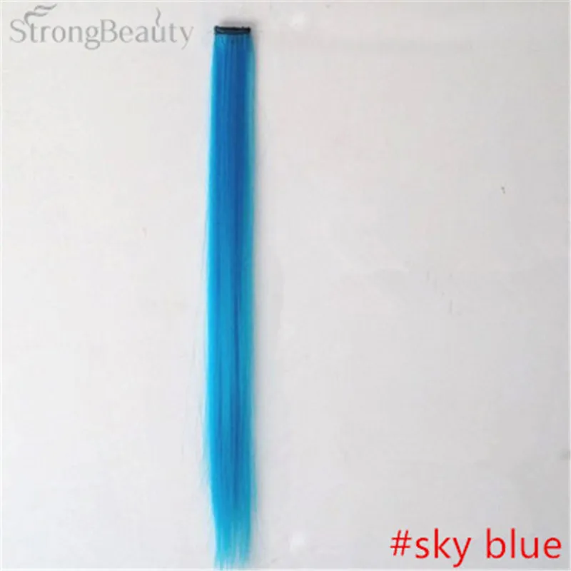 StrongBeauty Women Colorful Extension Long Synthetic Clip In Straight Hairpiece Party Highlights Punk Hair Pieces StrongBeauty Women Colorful Extension Long Synthetic Clip In Straight Hairpiece Party Highlights Punk Hair Pieces