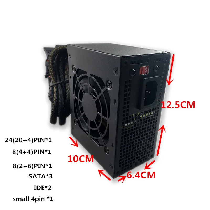 Блок питания для мини шасси 400 Вт 110 В ATX блок компьютера игровой 12 активный 24