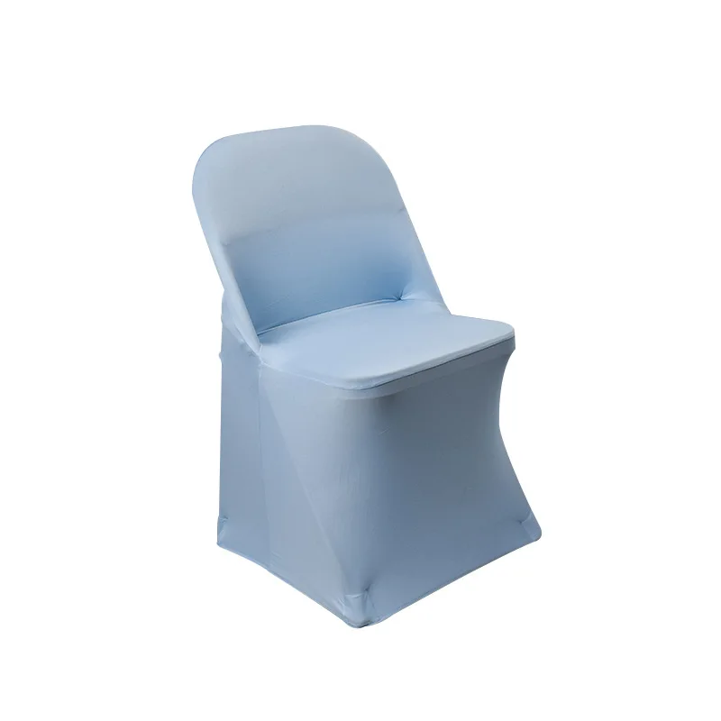 Складной стул из спандекса охватывает эластичной однотонной столовый набор чехлы для стульев для свадьбы украшение крышка стула протектор мебели - Цвет: Красный