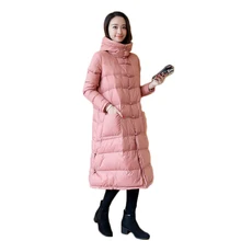 Высокое качество, зимний белый утиный пух, длинный пуховик для женщин,, модный пуховик с капюшоном, пальто для женщин, уплотненный теплый пуховик