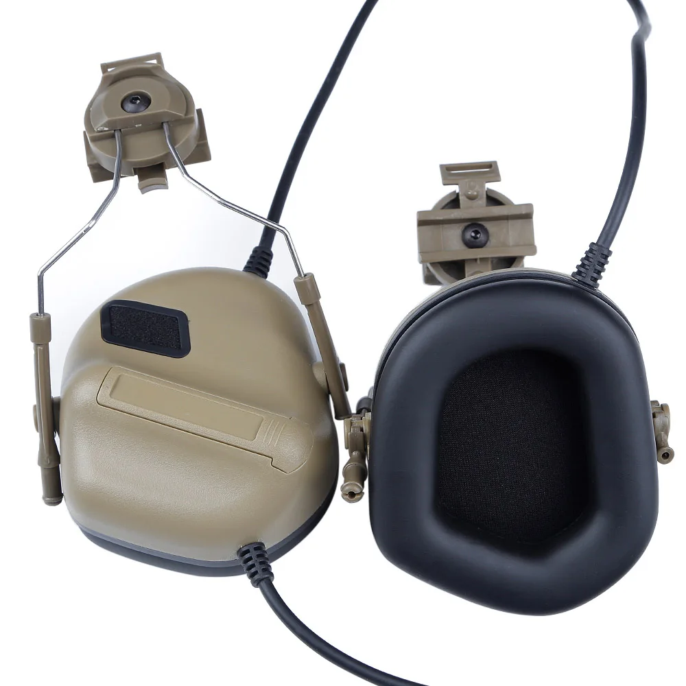 WarmHeartting Tactische Militaire Headset Hoofdtelefoon met Snelle Helm Rail Adapter en Microfoon Communicatie Accessoires, Groen, Eén maat